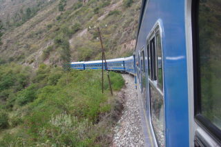 a train going through a mountain