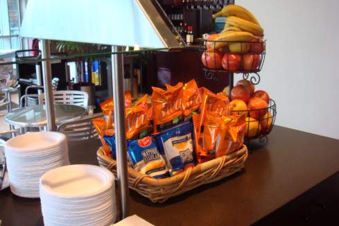 a basket of snacks and fruit