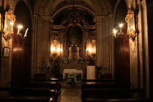 a church with a altar
