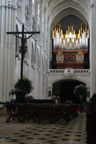 a church with a pipe organ