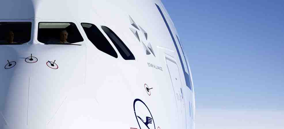 close-up of a white airplane