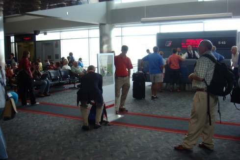 people waiting in a terminal