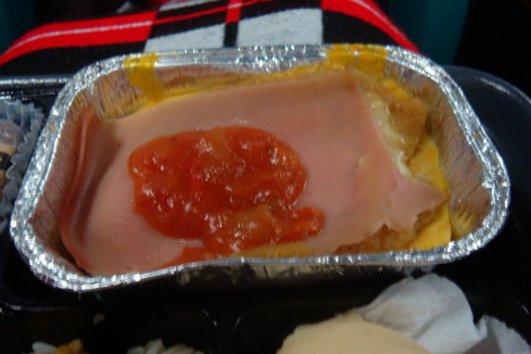 a food in a foil container
