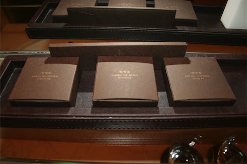 a group of brown boxes on a table
