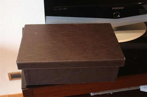 a brown box on a table