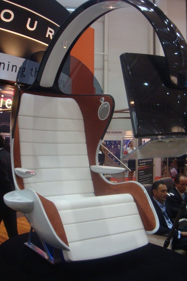 a white and brown chair
