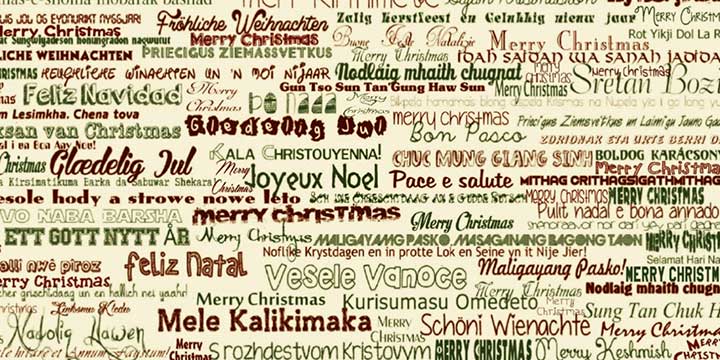 Merry Christmas Different Languages
