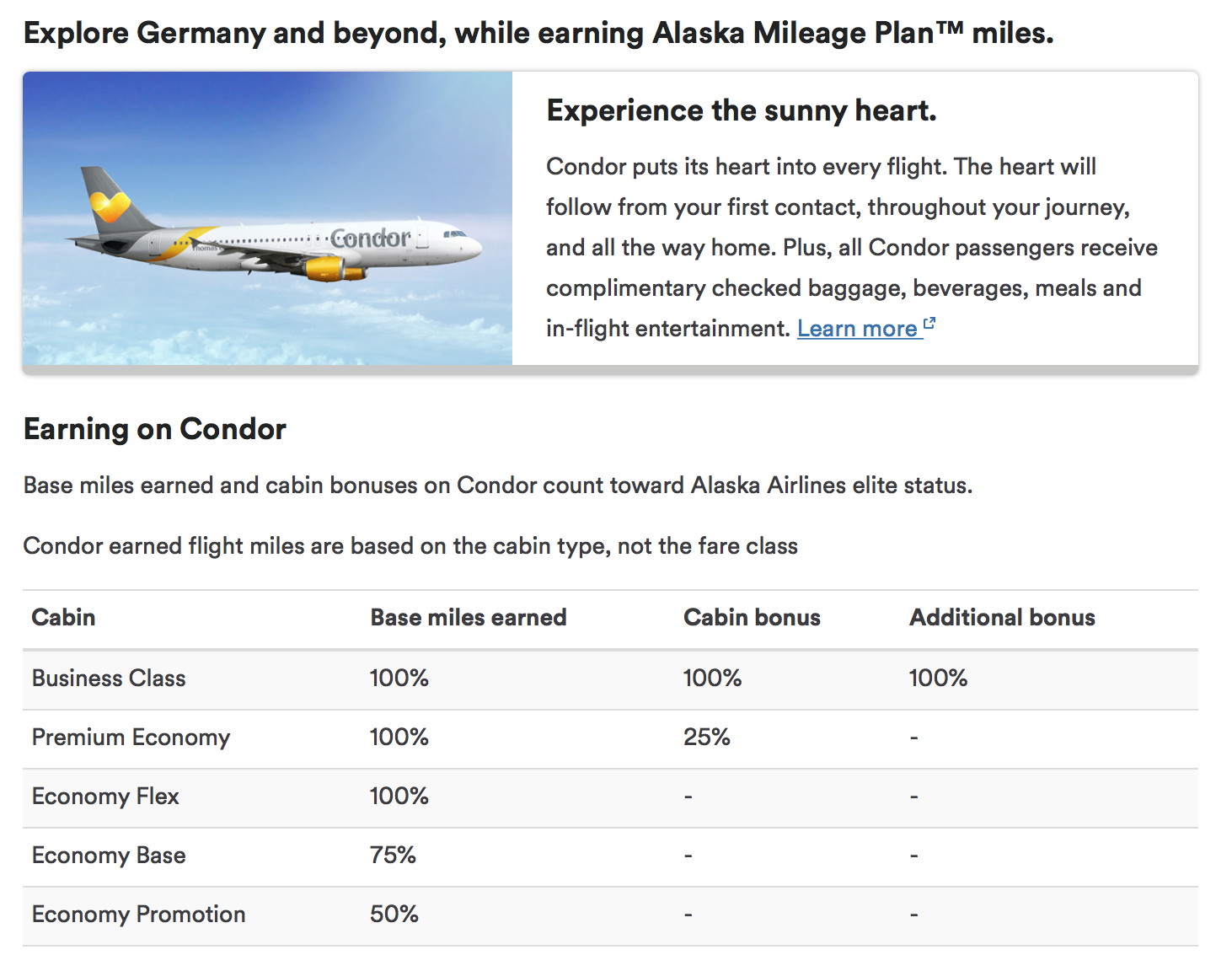 Condor earnings chart on Alaska