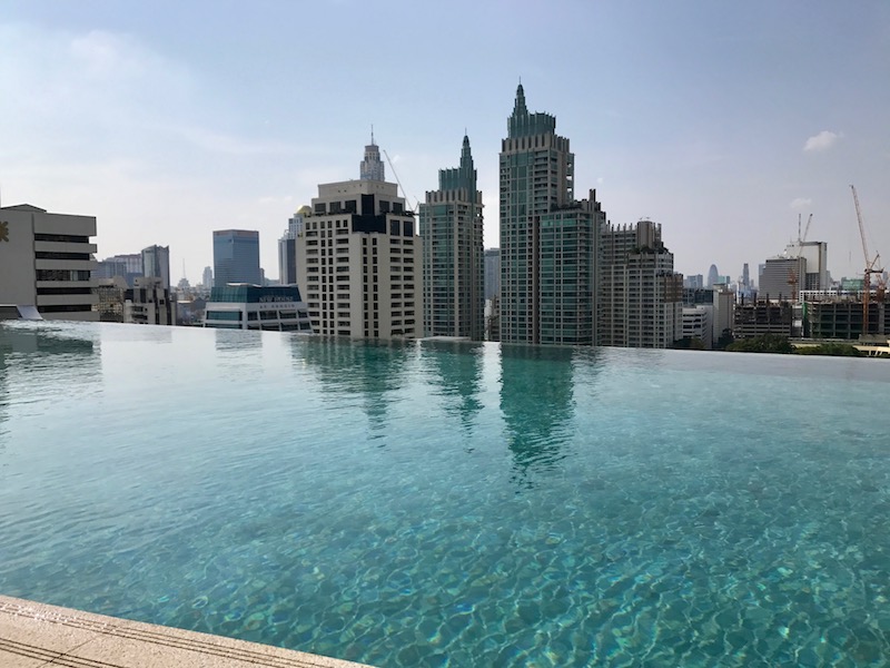 The infinity pool at the Park Hyatt Bangkok