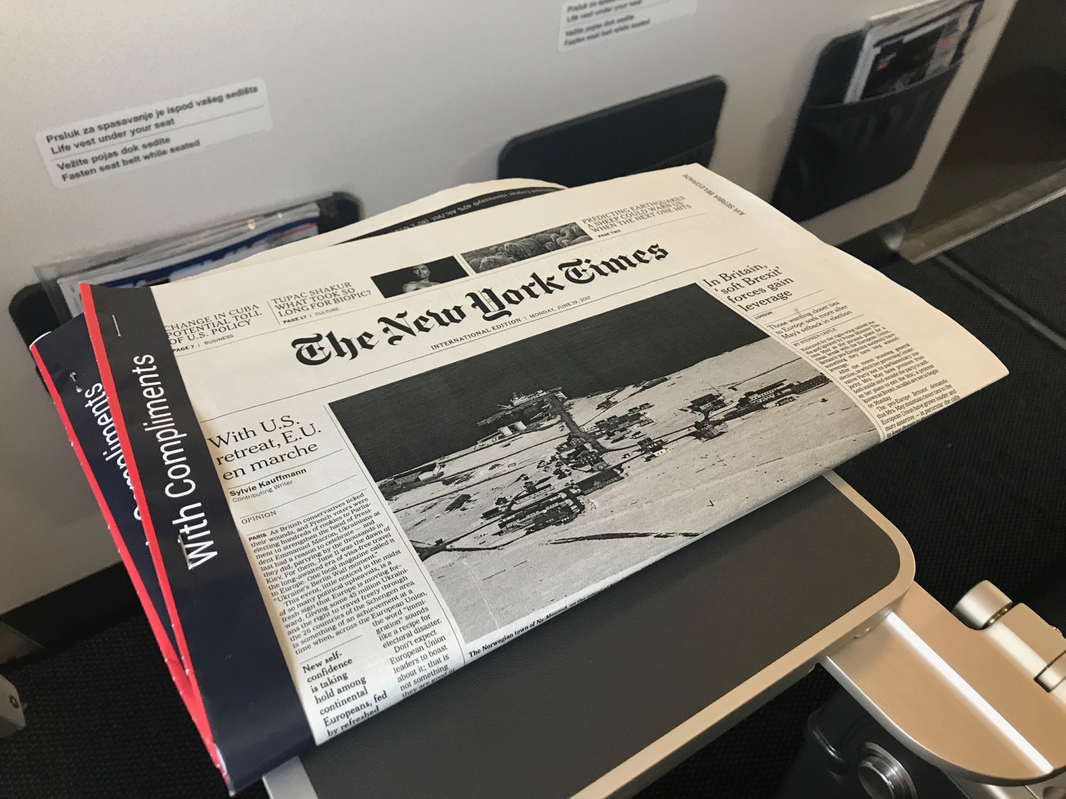 a newspaper on a desk