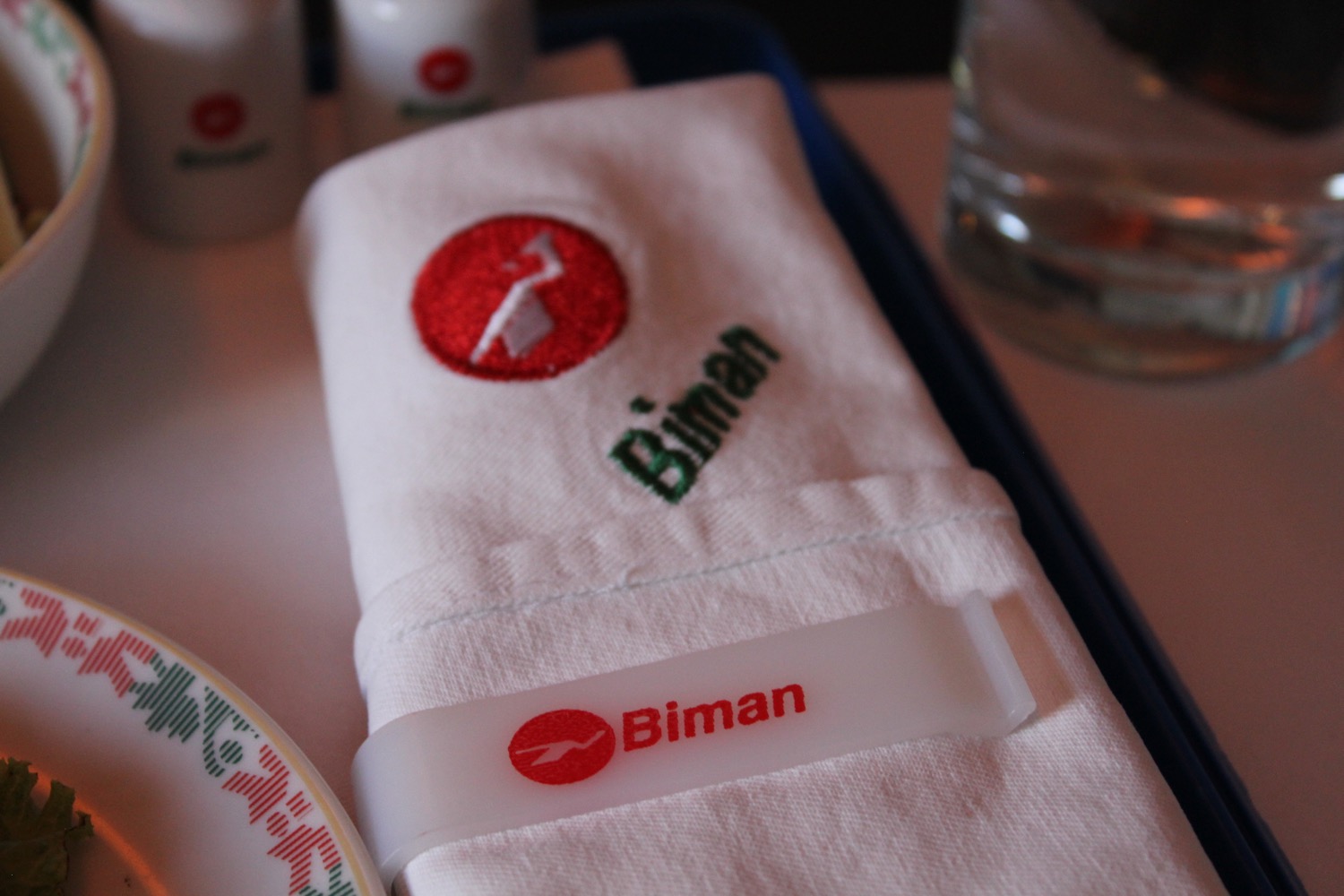 a white towel with a logo on it