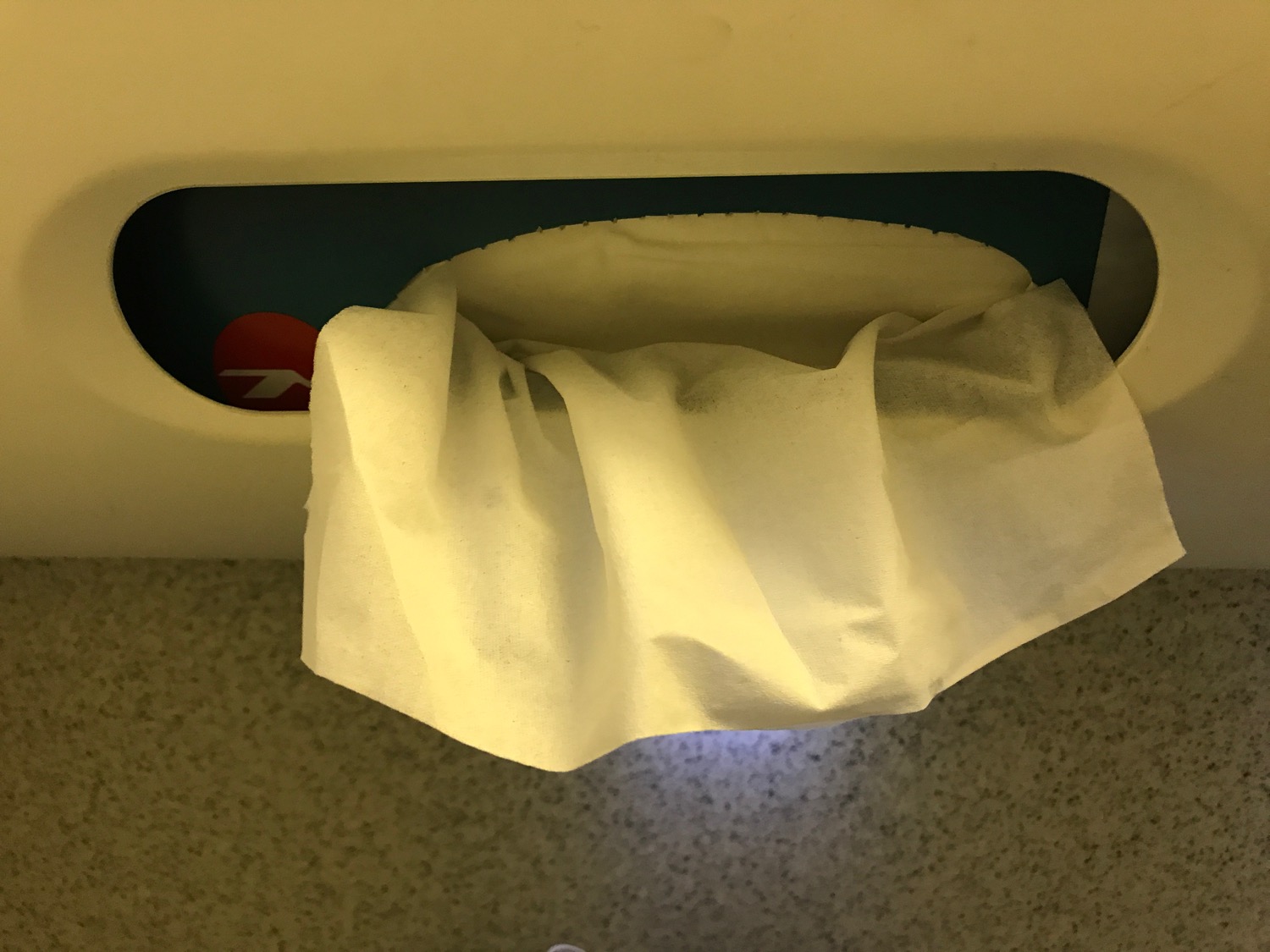 a tissue paper in a tissue holder