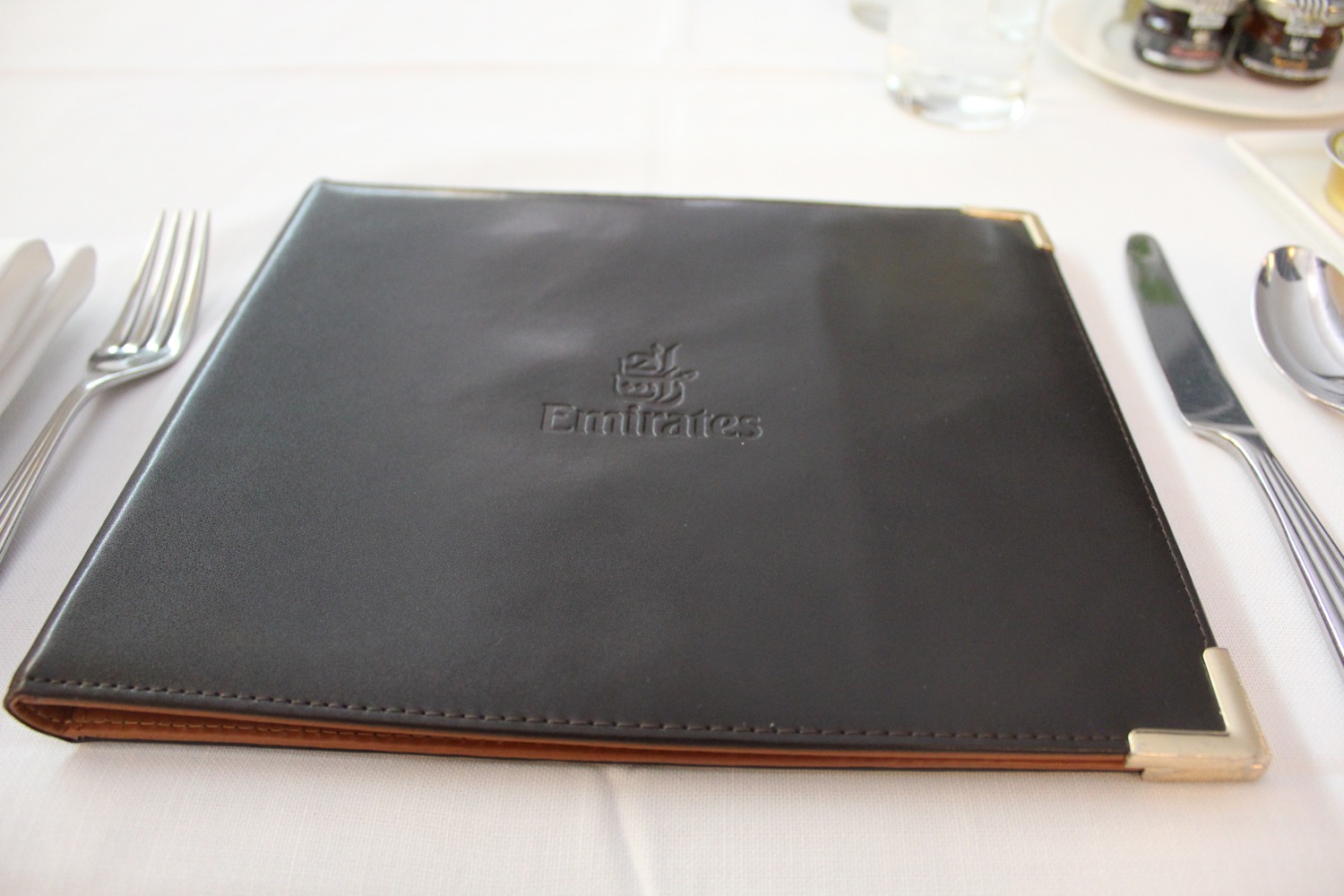 a black leather cover on a table