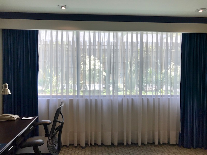 View with curtain of interior room at Hilton Mexico City Airport Hotel