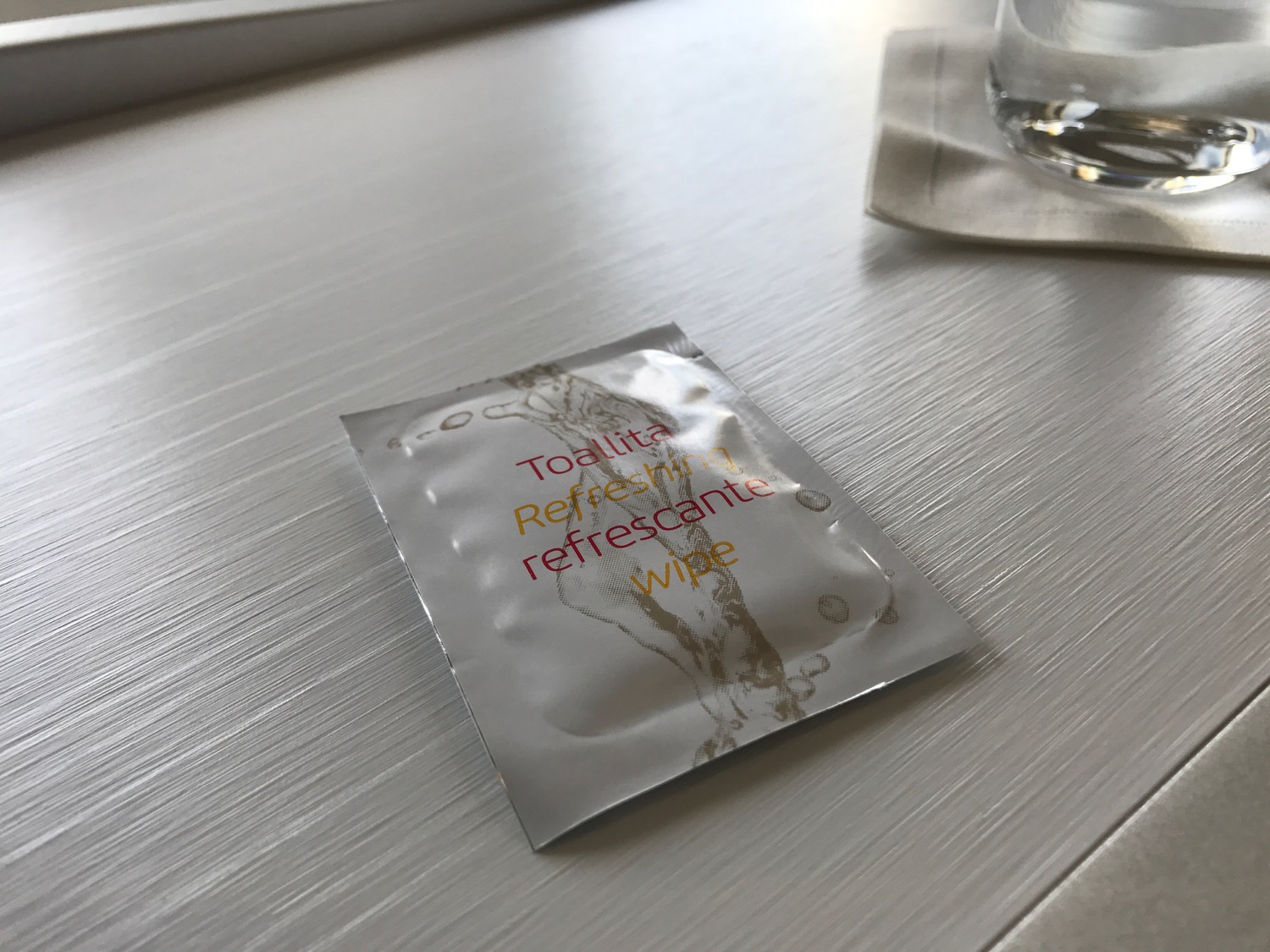 a small packet of liquid on a table