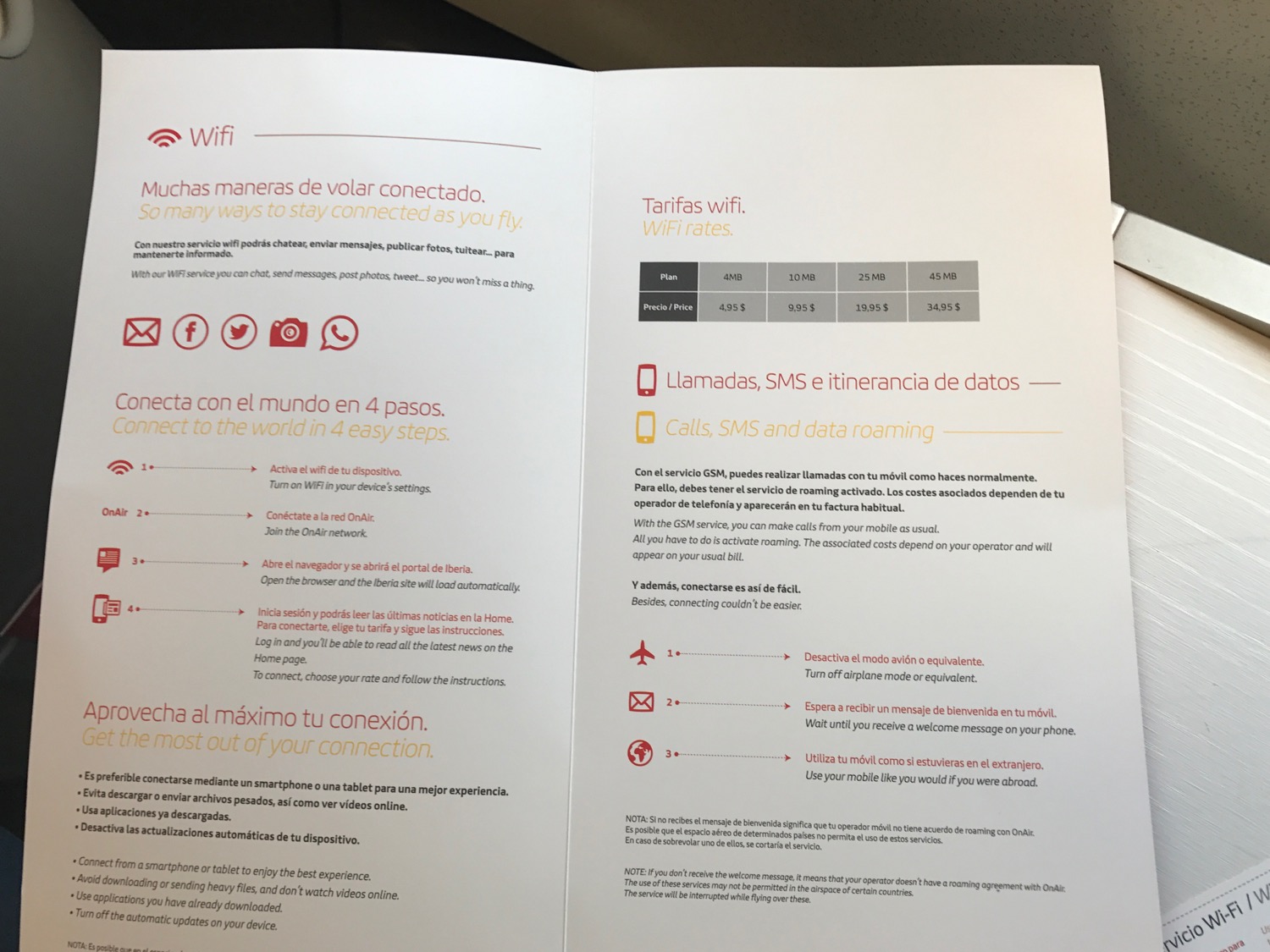 a white and orange brochure with red and yellow text