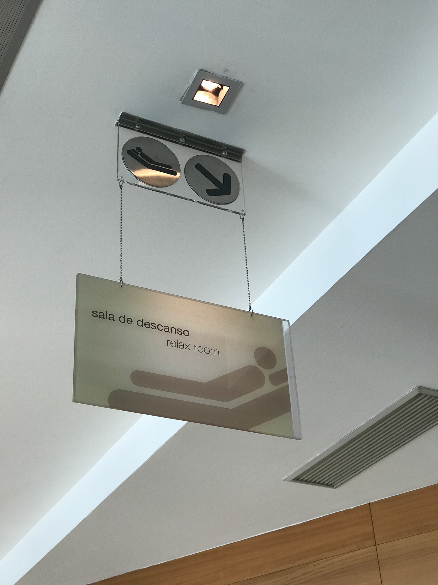 a sign from the ceiling