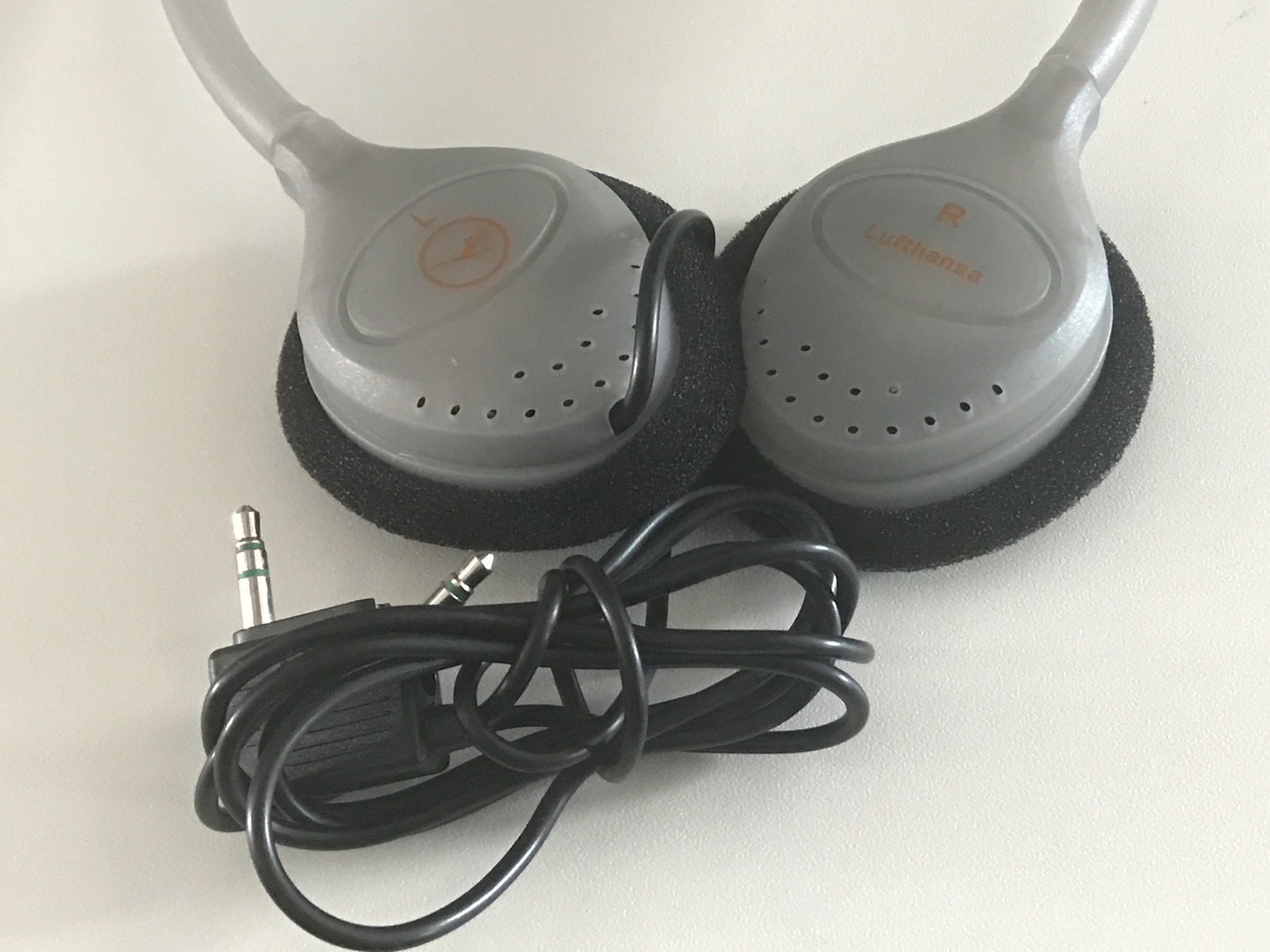 a pair of headphones with a cord