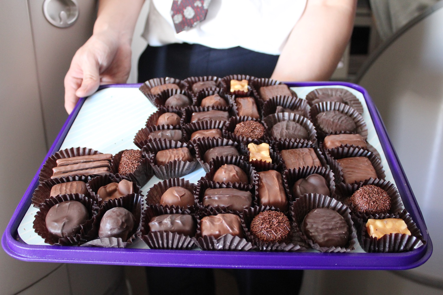a tray of chocolates