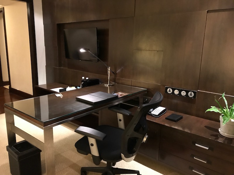Huge desk in my suite at the JW Marriott Bangkok