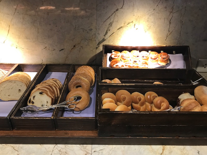 Fresh baked pastries in the lounge 