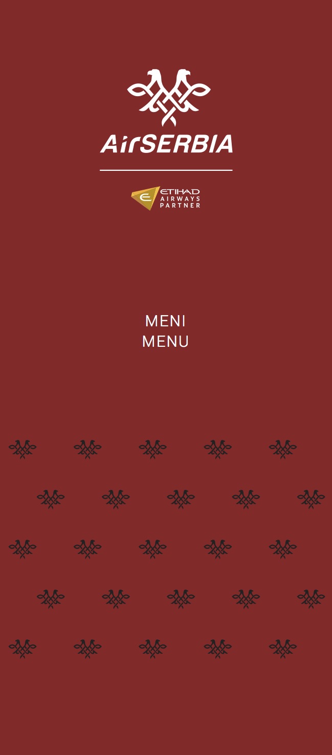 a menu with a red background