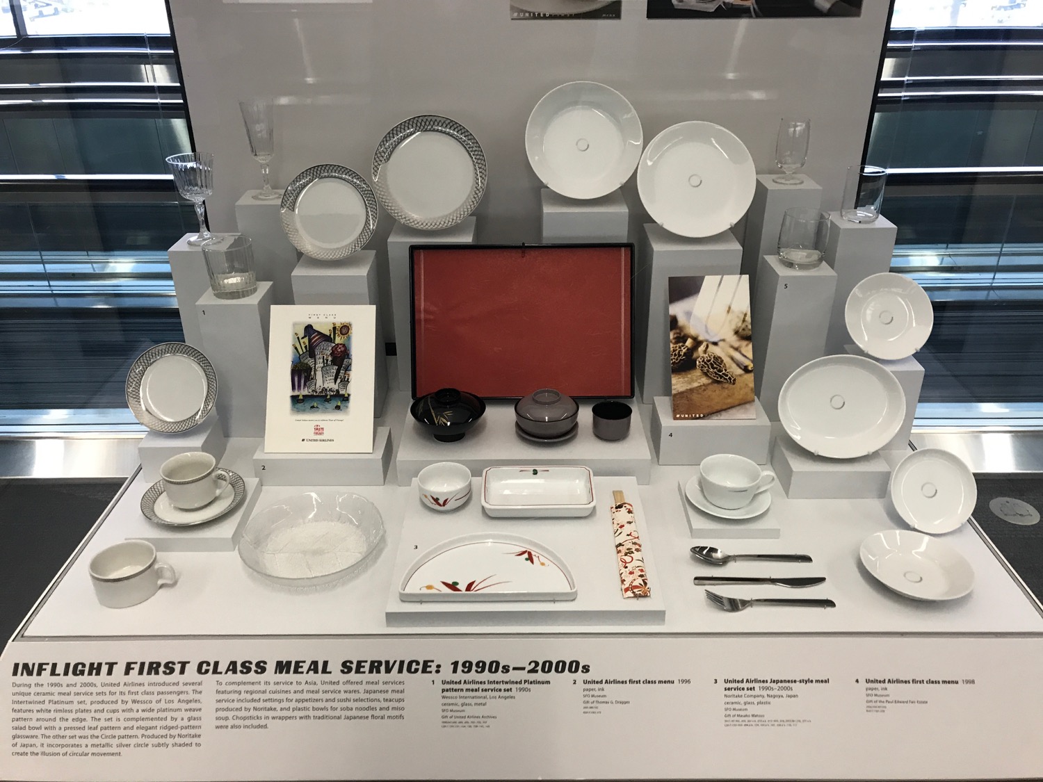 a display of plates and bowls