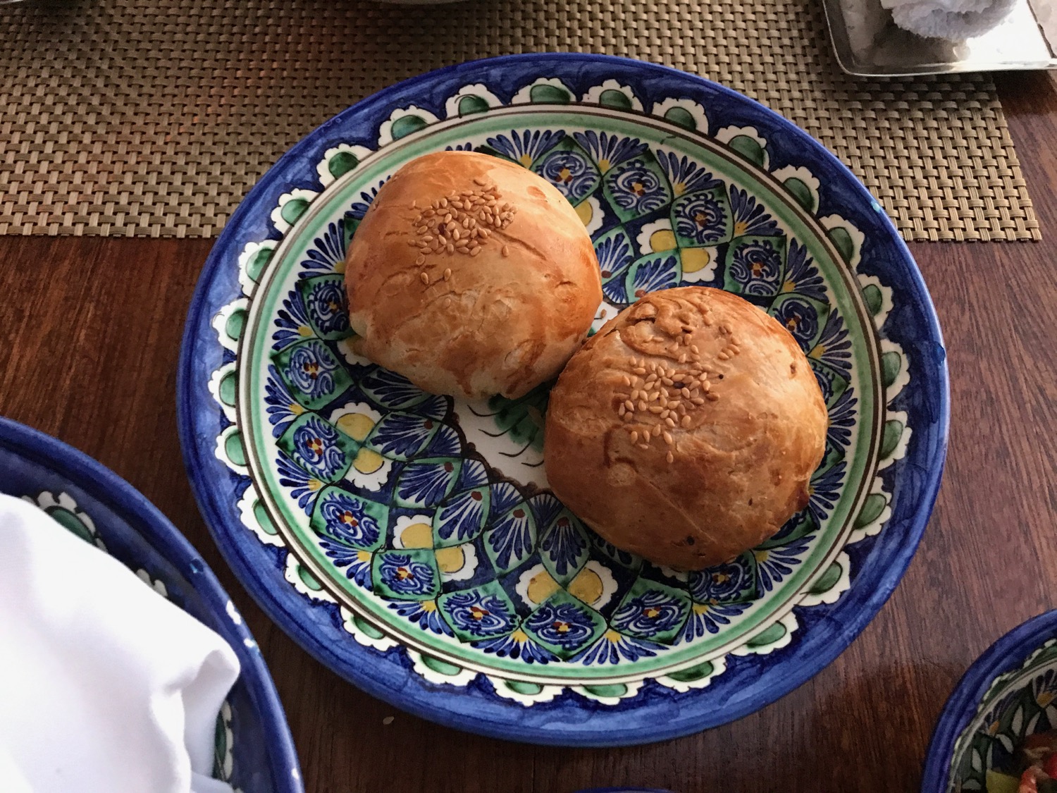 two buns on a plate