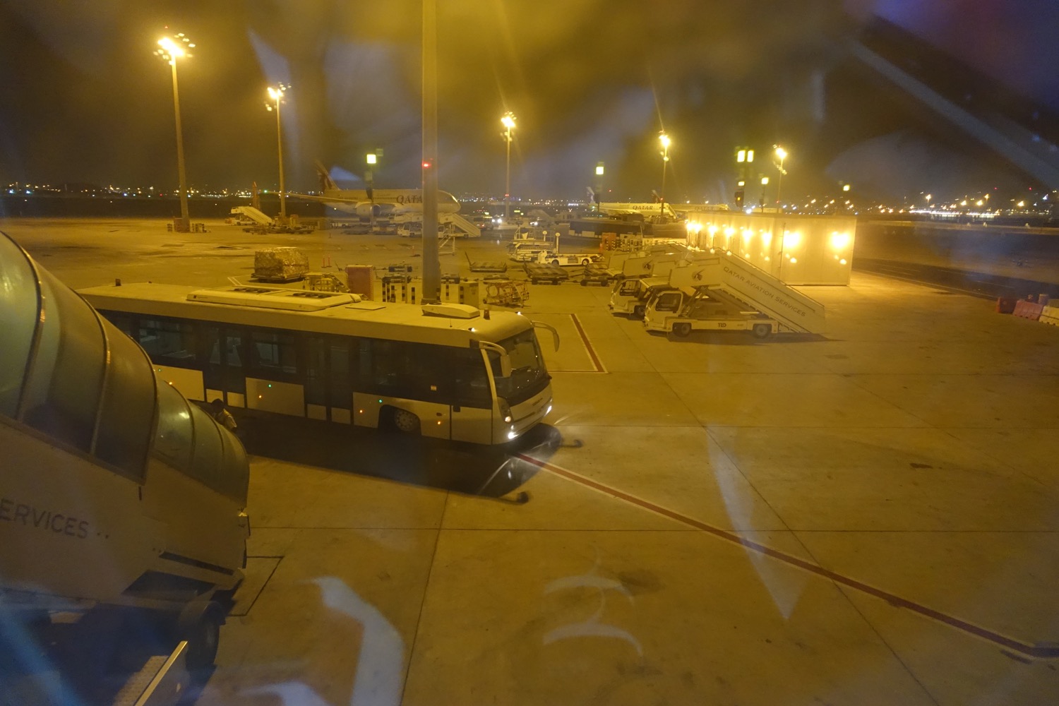 a bus parked at an airport