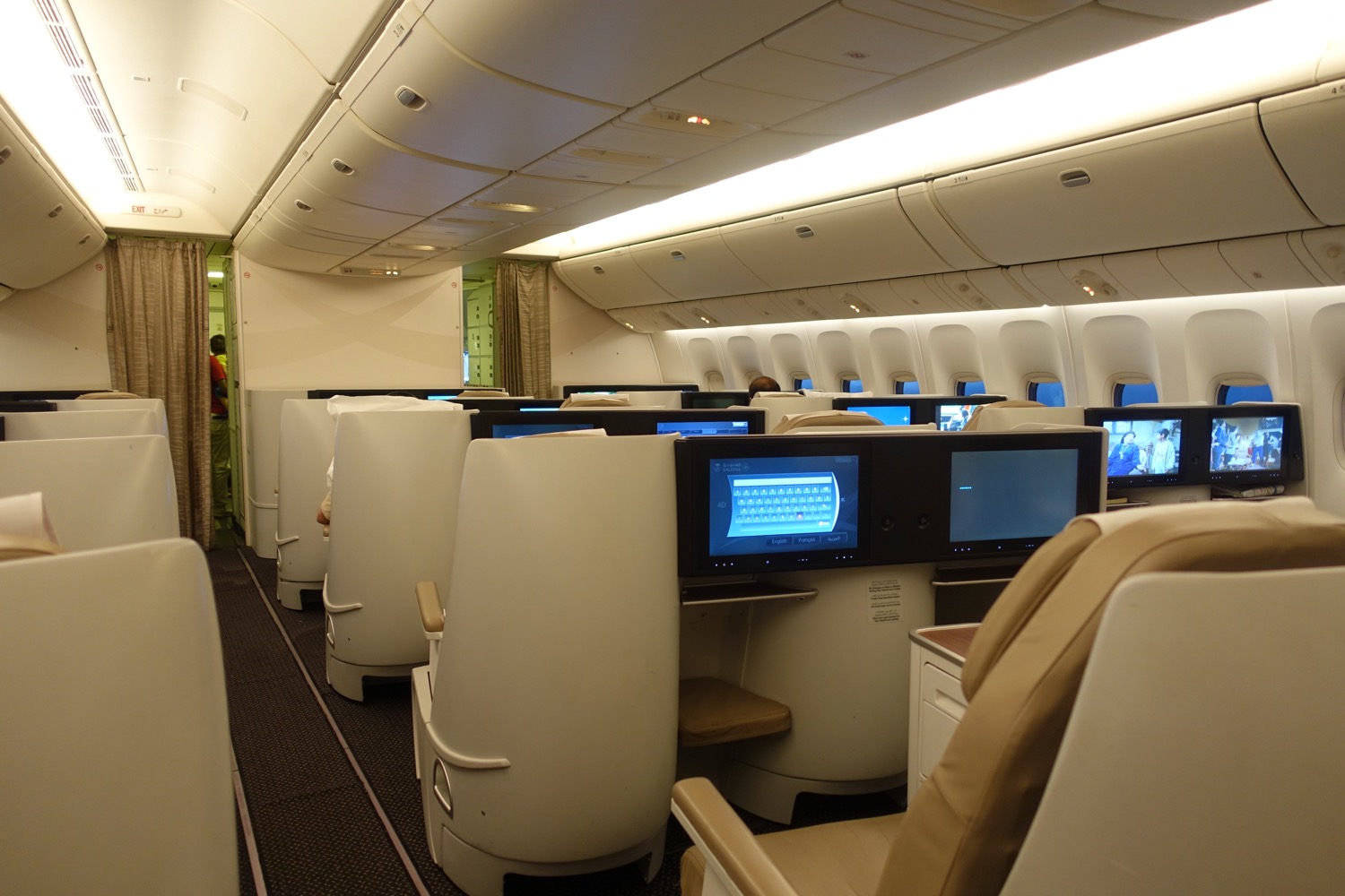 row of airplane seats