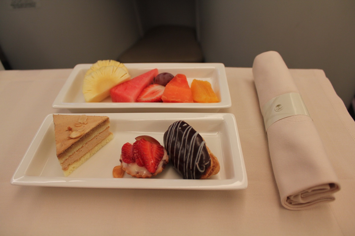 dessert plate and napkin