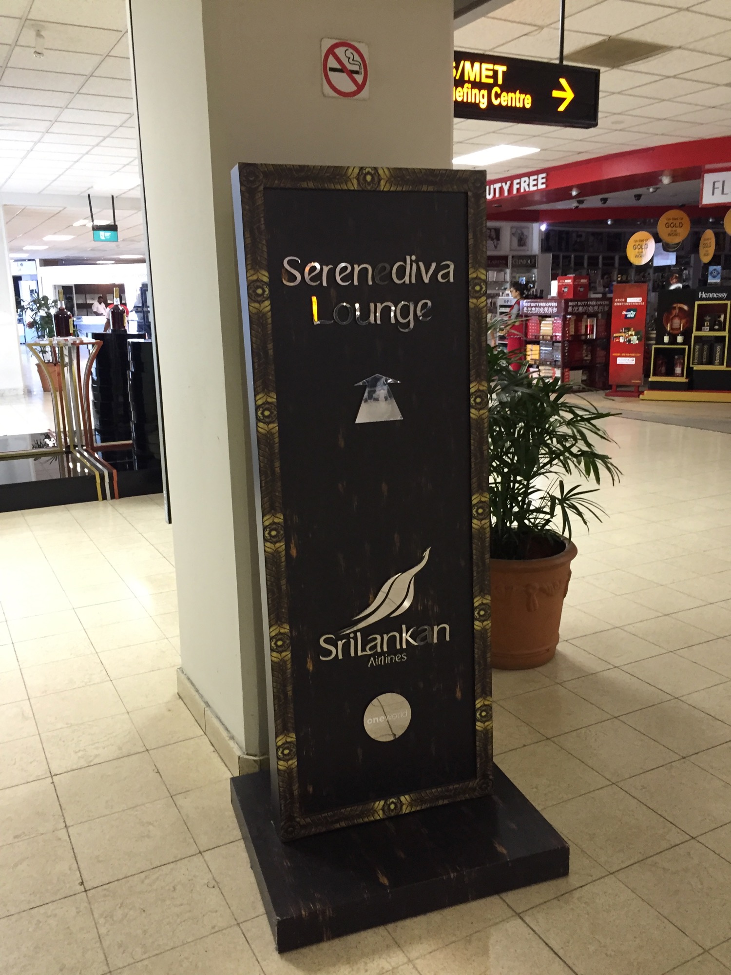 a sign in a mall