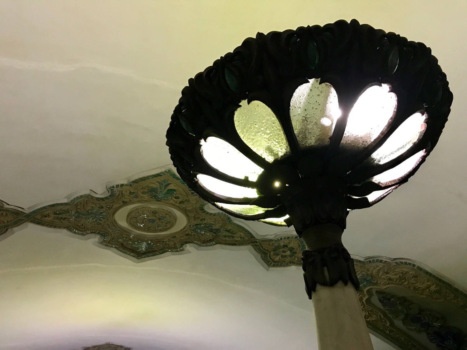 a light fixture in a building