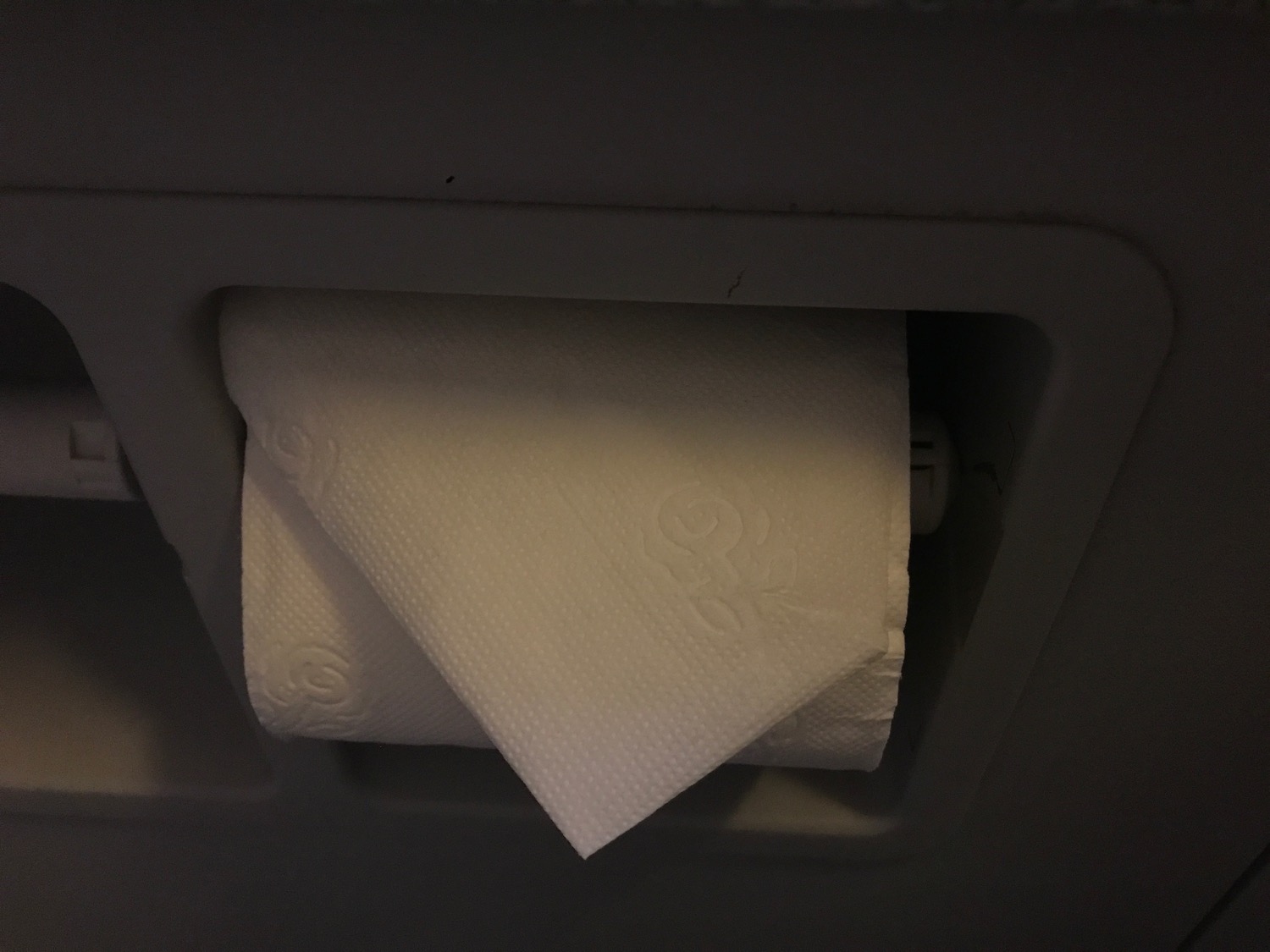 a roll of toilet paper in a holder