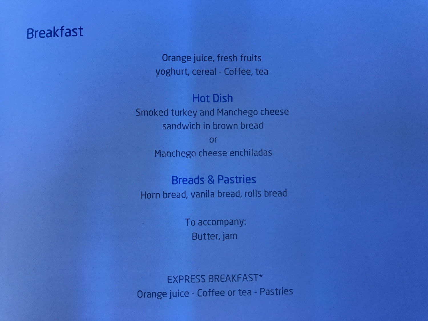 a menu on a computer screen