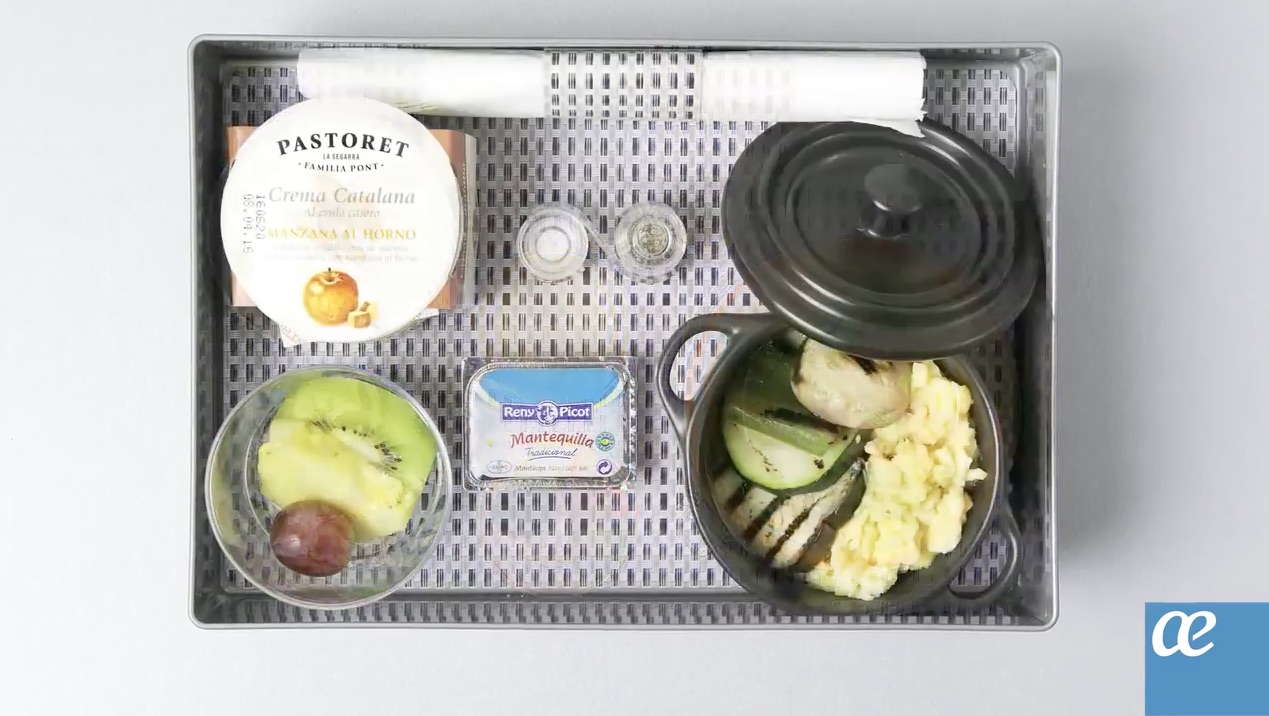 food in a tray with food on it