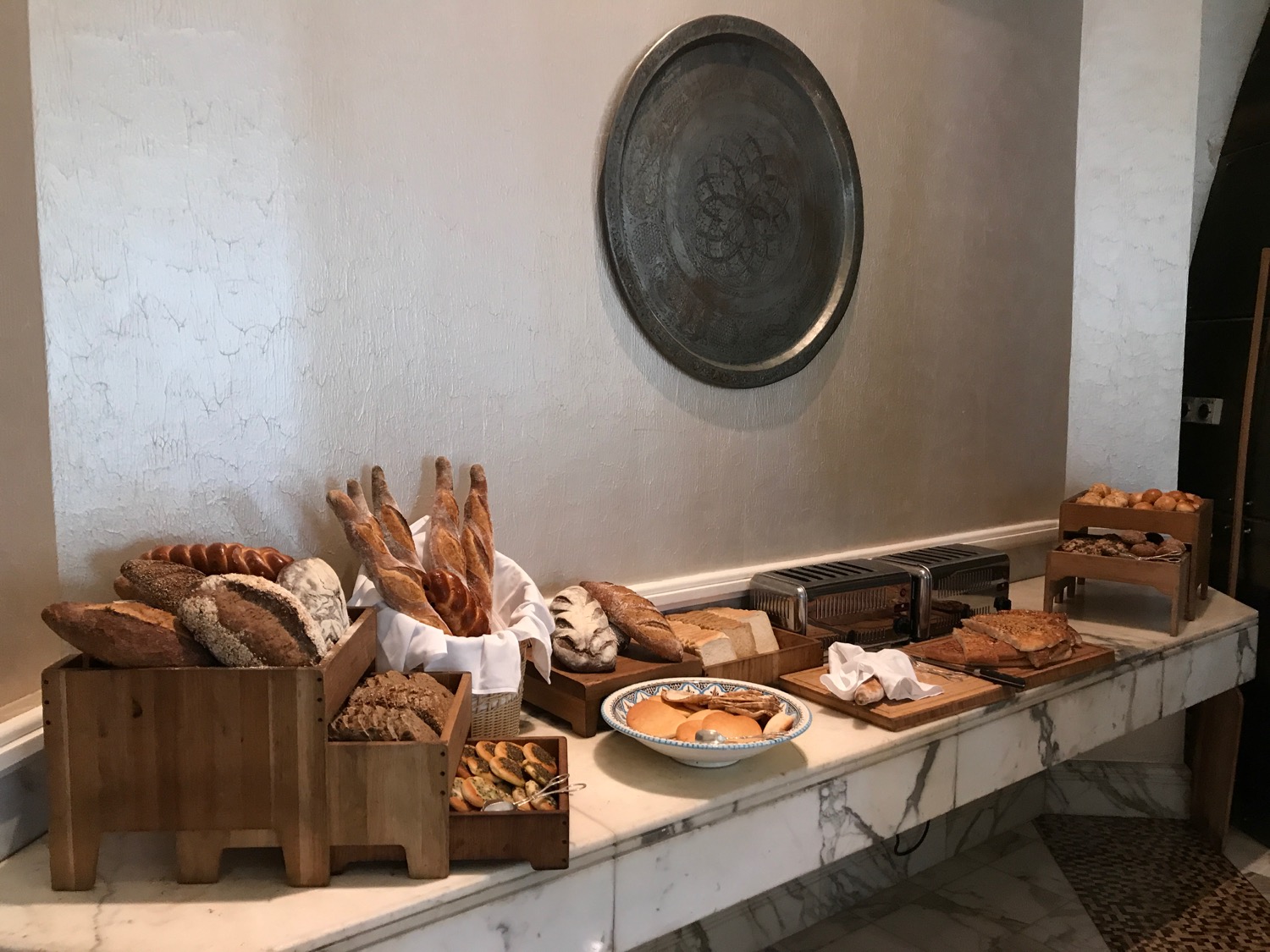 a table with different types of bread on it