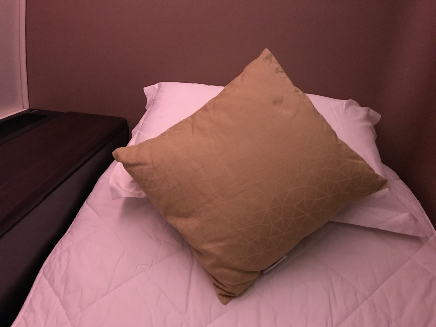 pillow on the bed