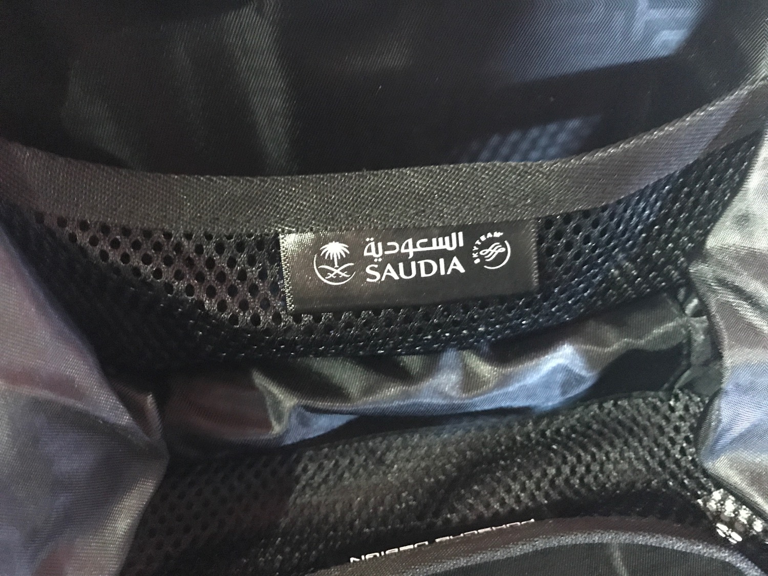 black bag with label