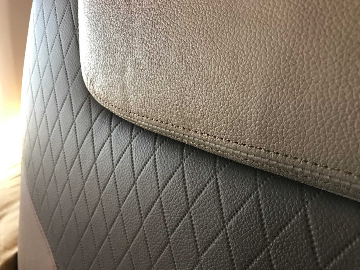 a close up of a leather seat