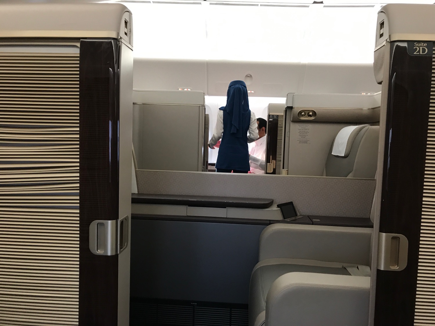 person standing on an airplane