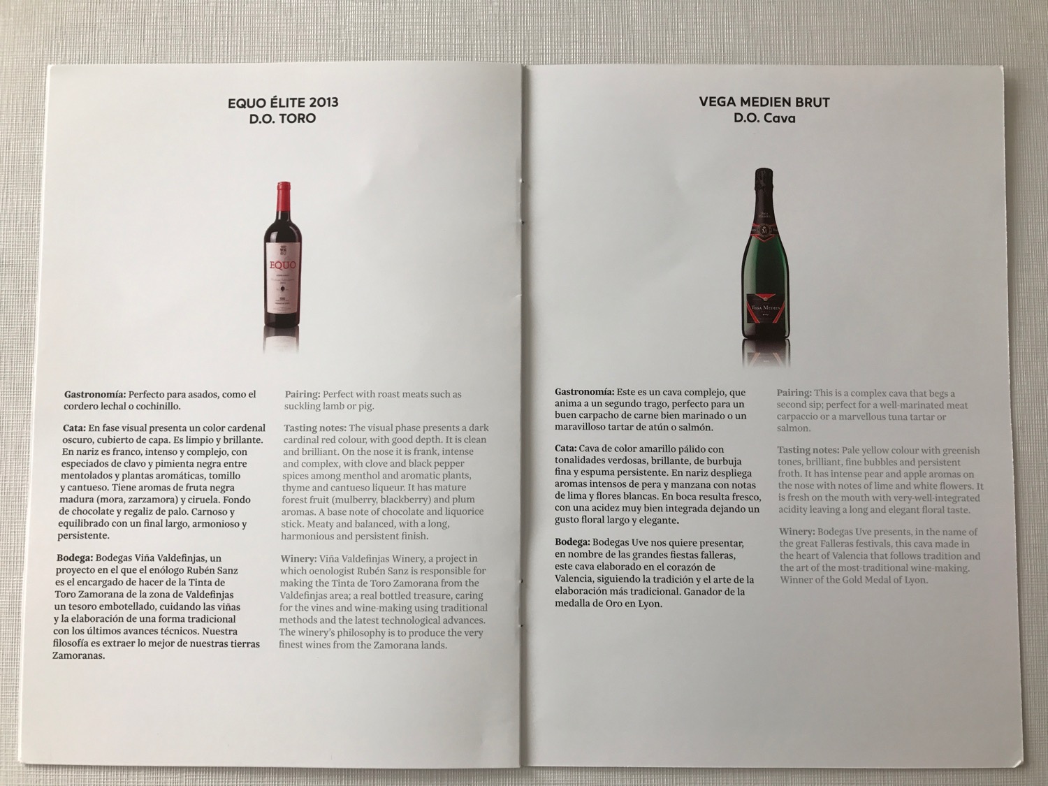 a white paper with text and images of wine bottles
