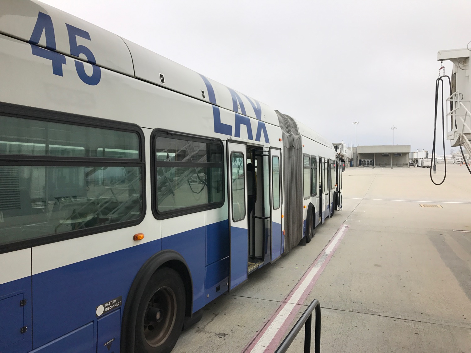 a bus parked on a concrete surface
