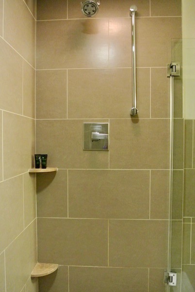 Front half of the long, narrow shower