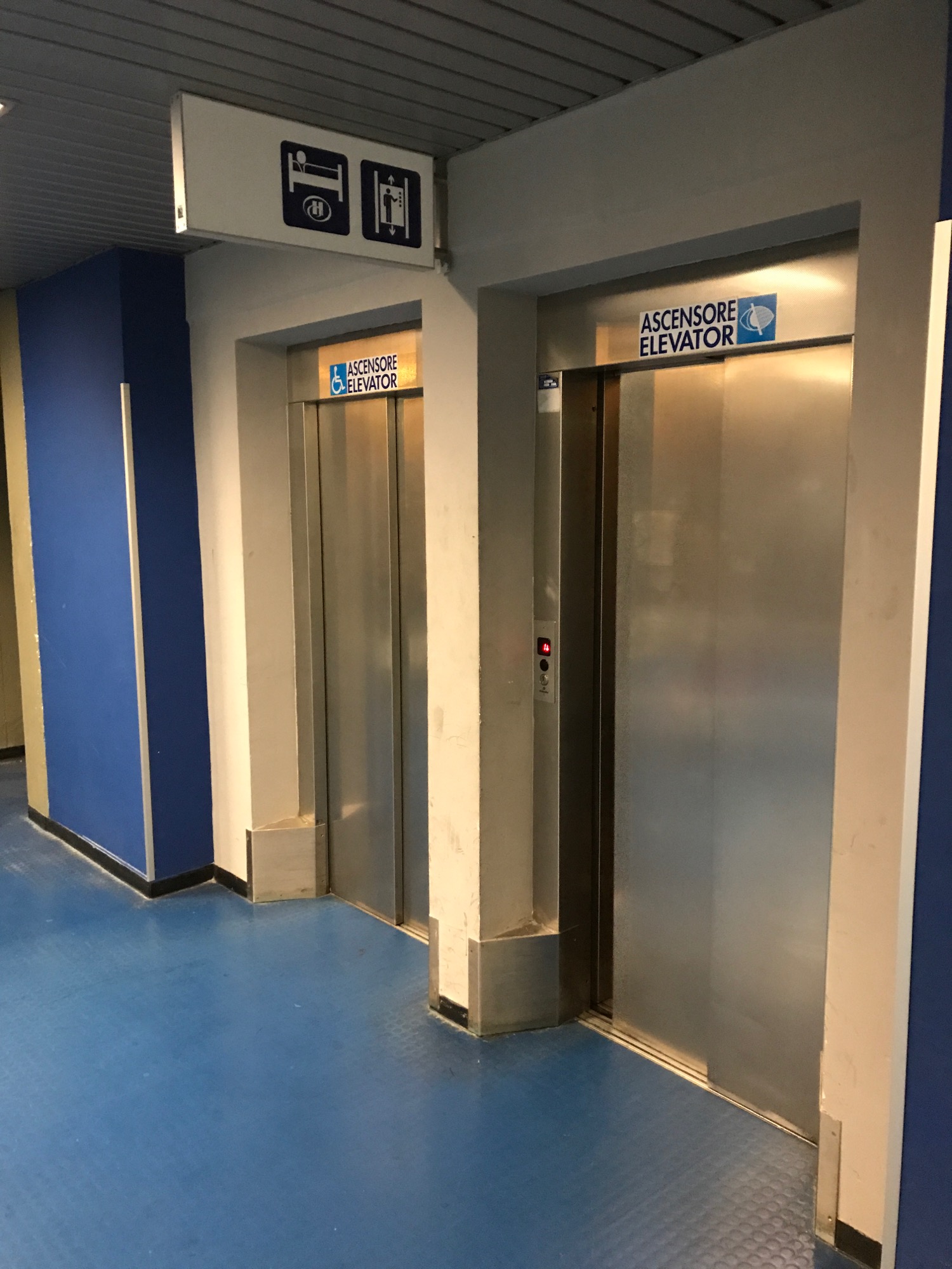 two elevators in a building