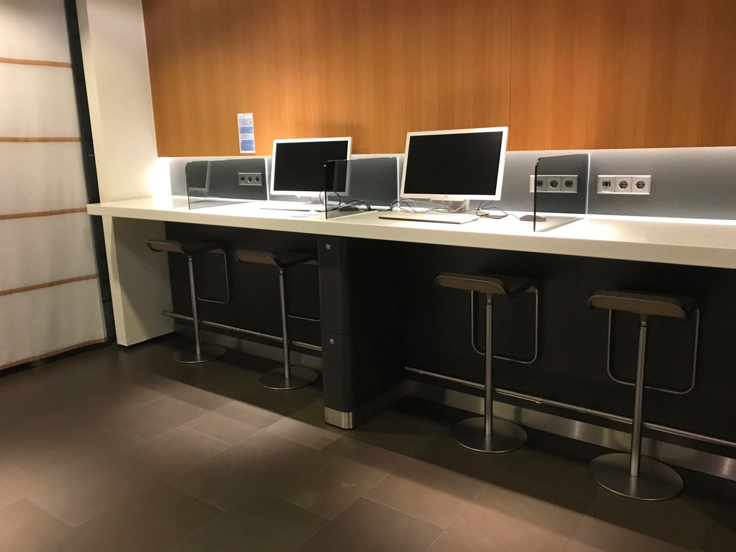 a desk with computers on it