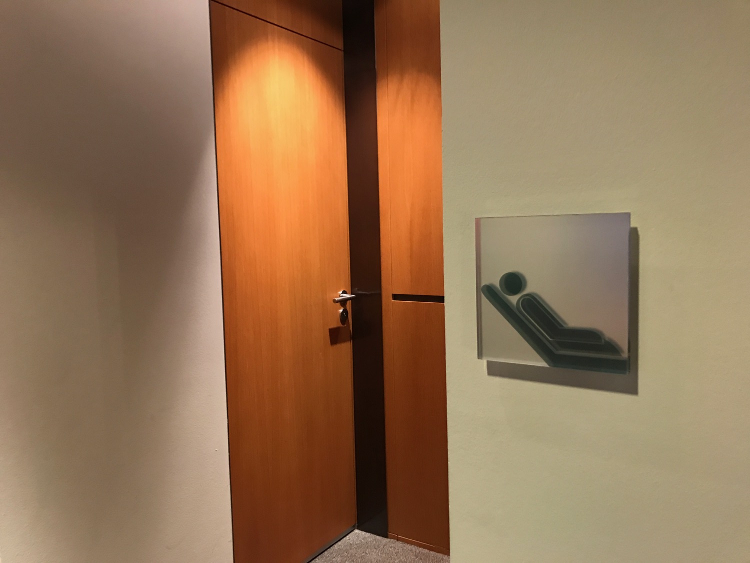 a door with a picture on the wall