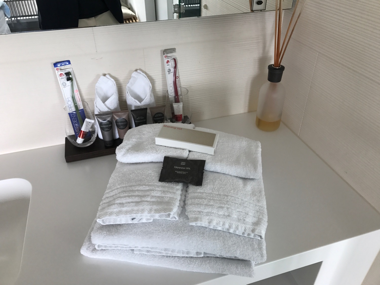 a white towel on a table