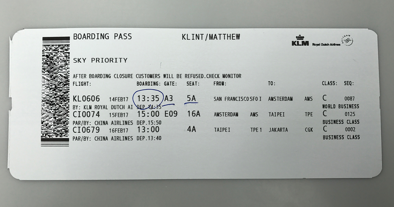 a boarding pass ticket with a date and time