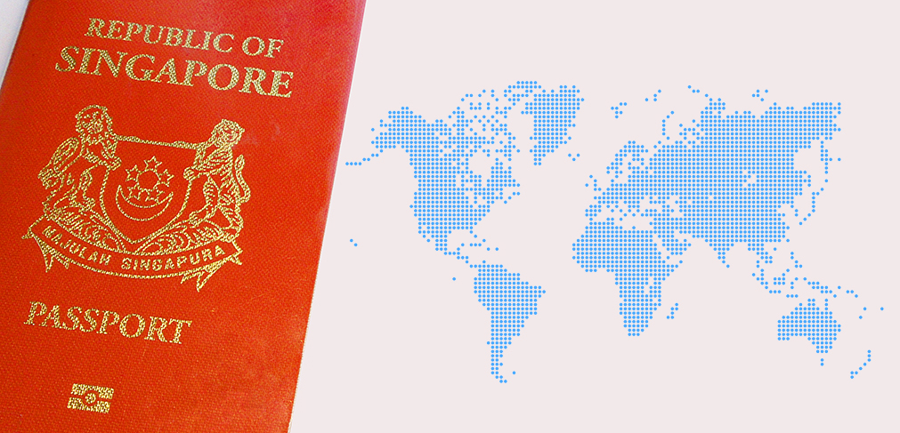 a map of the world and a passport